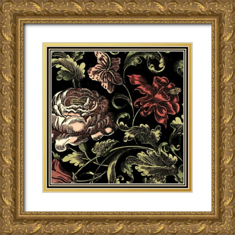 Small Floral Fancy I  Gold Ornate Wood Framed Art Print with Double Matting by Vision Studio
