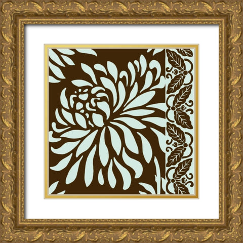 Medium Striking Chrysanthemums I  Gold Ornate Wood Framed Art Print with Double Matting by Slocum, Nancy