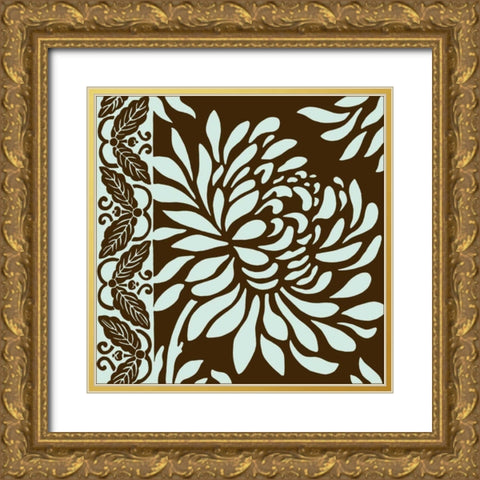 Medium Striking Chrysanthemums II  Gold Ornate Wood Framed Art Print with Double Matting by Slocum, Nancy