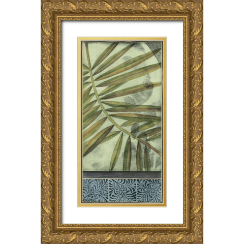 Small Sophisticated Palm II Gold Ornate Wood Framed Art Print with Double Matting by Goldberger, Jennifer