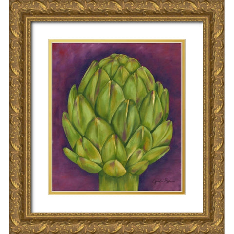 Artichoke Gold Ornate Wood Framed Art Print with Double Matting by Goldberger, Jennifer