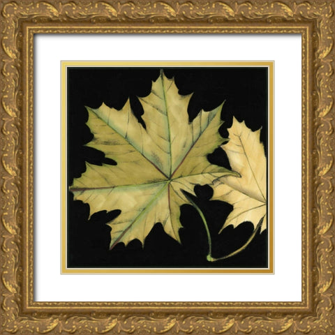 Small Tandem Leaves II Gold Ornate Wood Framed Art Print with Double Matting by Goldberger, Jennifer