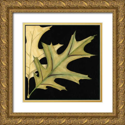 Small Tandem Leaves III Gold Ornate Wood Framed Art Print with Double Matting by Goldberger, Jennifer