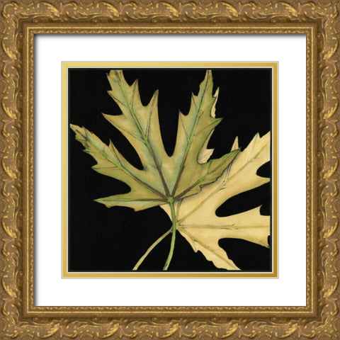 Small Tandem Leaves IV Gold Ornate Wood Framed Art Print with Double Matting by Goldberger, Jennifer