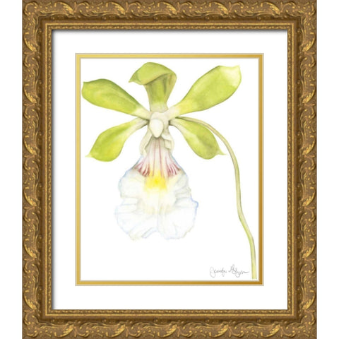 Small Orchid Beauty I Gold Ornate Wood Framed Art Print with Double Matting by Goldberger, Jennifer