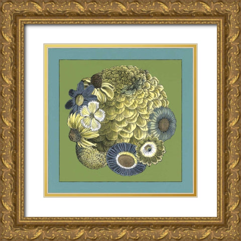 Small Celadon Bouquet II Gold Ornate Wood Framed Art Print with Double Matting by Zarris, Chariklia