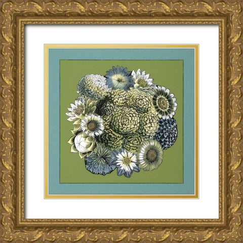 Small Celadon Bouquet IV Gold Ornate Wood Framed Art Print with Double Matting by Zarris, Chariklia