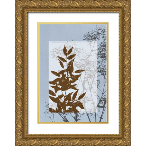 Small Translucent Wildflowers V Gold Ornate Wood Framed Art Print with Double Matting by Goldberger, Jennifer