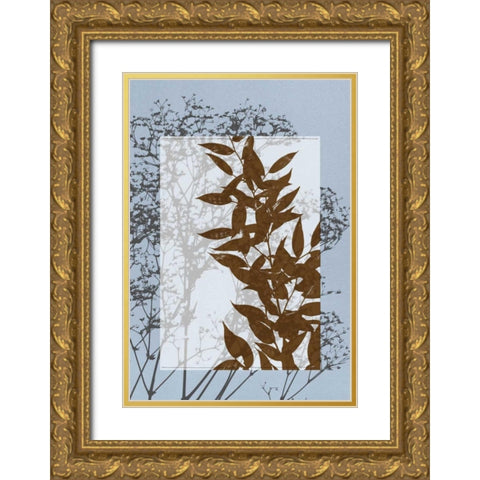 Small Translucent Wildflowers VI Gold Ornate Wood Framed Art Print with Double Matting by Goldberger, Jennifer