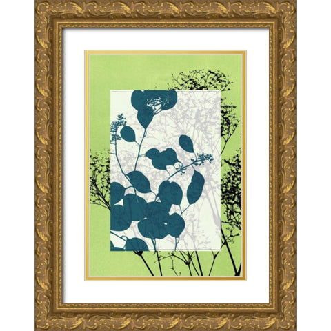 Small Translucent Wildflowers VII Gold Ornate Wood Framed Art Print with Double Matting by Goldberger, Jennifer