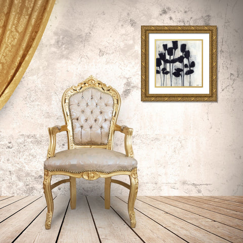 Small Roses II Gold Ornate Wood Framed Art Print with Double Matting by Wyatt Jr., Norman