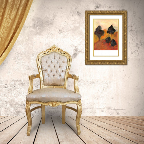Printed Sonoma Hills I Gold Ornate Wood Framed Art Print with Double Matting by Taylor, Kris