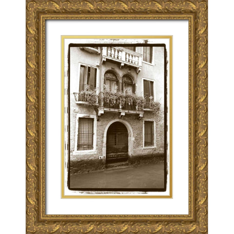 Balcony Doorway Gold Ornate Wood Framed Art Print with Double Matting by DeNardo, Laura