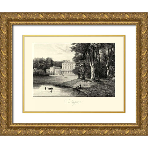 View of Frogmore Gold Ornate Wood Framed Art Print with Double Matting by Hakewill, James