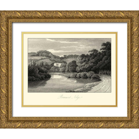 View of Beaumont Lodge Gold Ornate Wood Framed Art Print with Double Matting by Hakewill, James