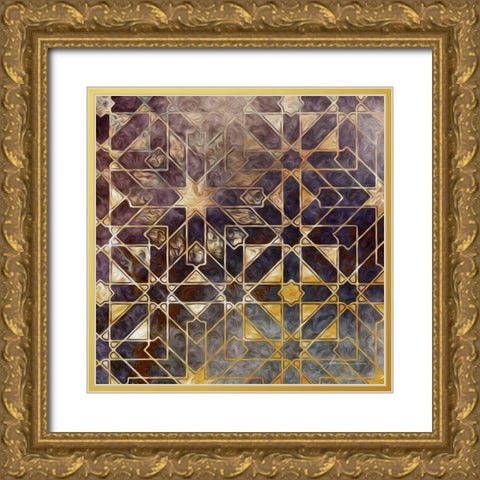 Mystic Tiles I Gold Ornate Wood Framed Art Print with Double Matting by Burghardt, James