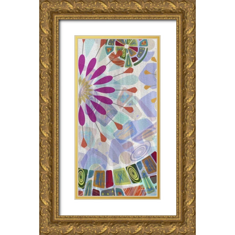 Midway Panels IV Gold Ornate Wood Framed Art Print with Double Matting by Burghardt, James