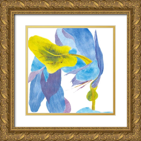Surprise Indigo III Gold Ornate Wood Framed Art Print with Double Matting by Roth, Carolyn