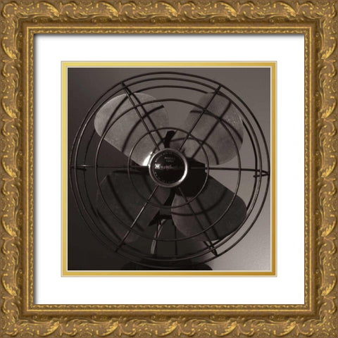 Vintage Fan Study IV Gold Ornate Wood Framed Art Print with Double Matting by Stramel, Renee W.