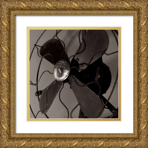 Vintage Fan Study V Gold Ornate Wood Framed Art Print with Double Matting by Stramel, Renee W.