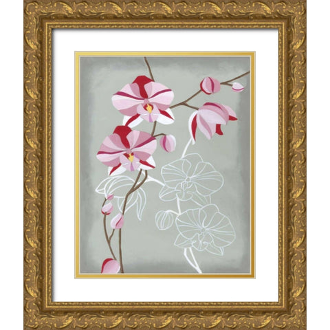 Floral Echo I Gold Ornate Wood Framed Art Print with Double Matting by Lam, Vanna