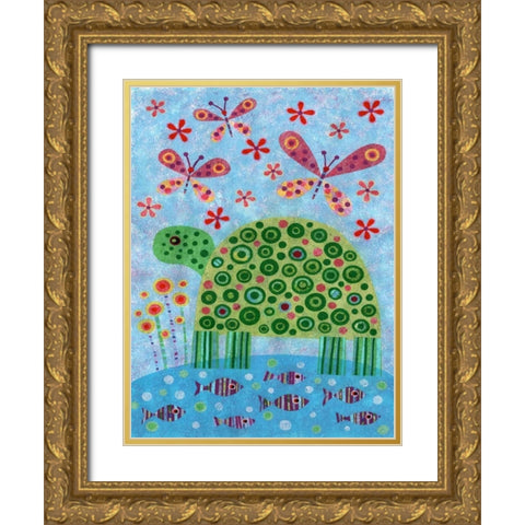 Turtle Pond Gold Ornate Wood Framed Art Print with Double Matting by Conway, Kim