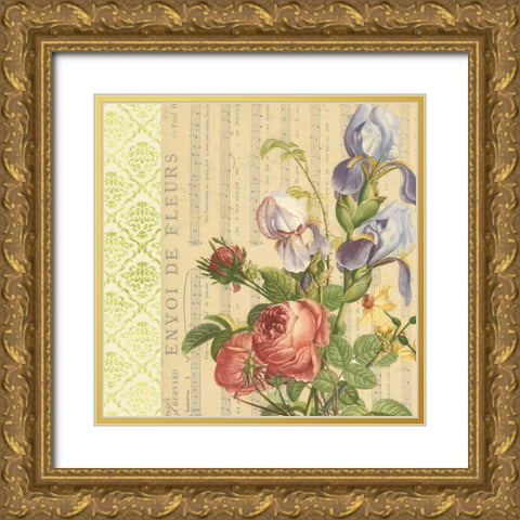 English Garden Bouquet I Gold Ornate Wood Framed Art Print with Double Matting by Vision Studio