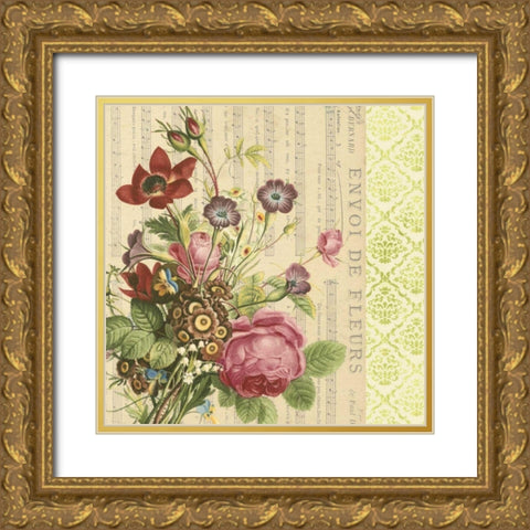 English Garden Bouquet II Gold Ornate Wood Framed Art Print with Double Matting by Vision Studio