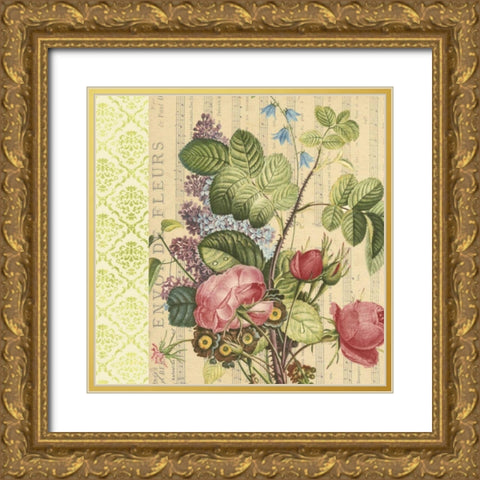 English Garden Bouquet III Gold Ornate Wood Framed Art Print with Double Matting by Vision Studio