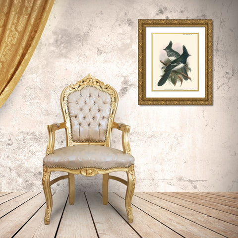 Birds in Nature V Gold Ornate Wood Framed Art Print with Double Matting by Keulemans, J.C.