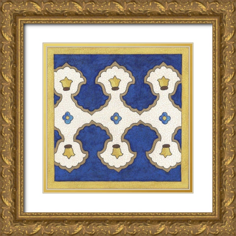Royal Lapis IV Gold Ornate Wood Framed Art Print with Double Matting by Lam, Vanna