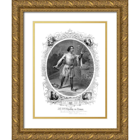 Romeo Gold Ornate Wood Framed Art Print with Double Matting by Unknown