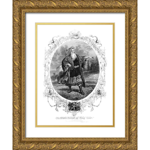 King Lear Gold Ornate Wood Framed Art Print with Double Matting by Unknown