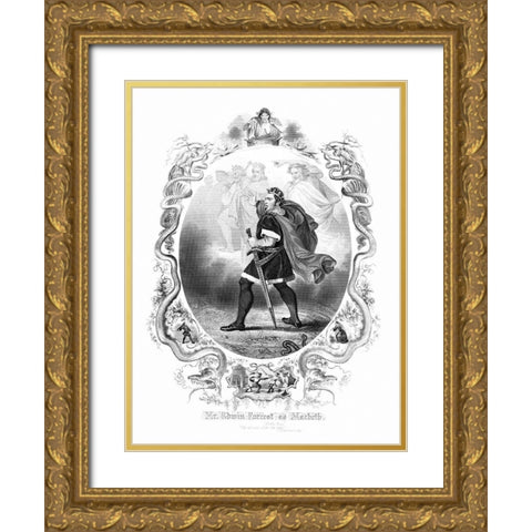 Macbeth Gold Ornate Wood Framed Art Print with Double Matting by Unknown