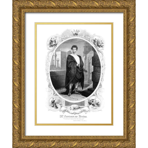 Brutus Gold Ornate Wood Framed Art Print with Double Matting by Unknown