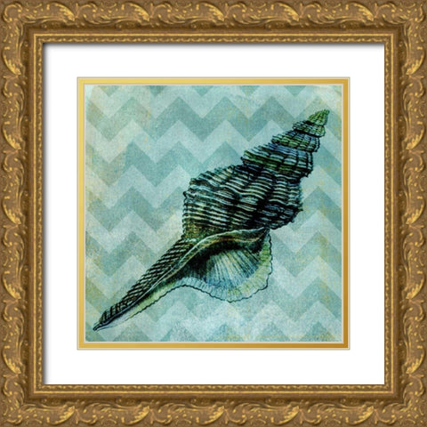 Chevron Shell III Gold Ornate Wood Framed Art Print with Double Matting by Vision Studio
