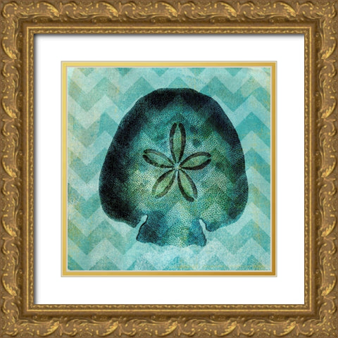 Chevron Shell VI Gold Ornate Wood Framed Art Print with Double Matting by Vision Studio