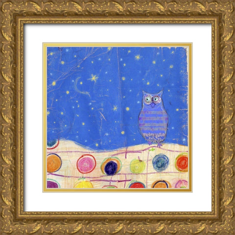Feathers, Dots and Stripes II Gold Ornate Wood Framed Art Print with Double Matting by Blixt, Ingrid