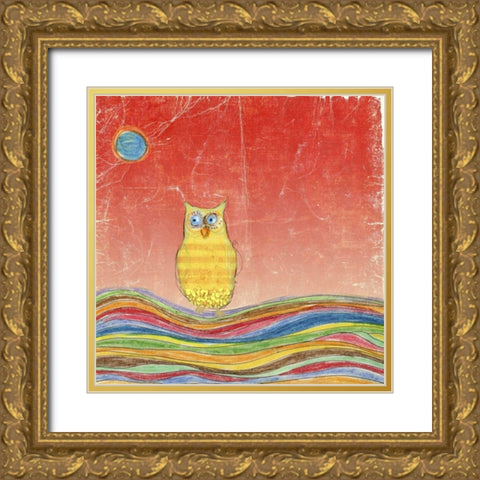 Feathers, Dots and Stripes VI Gold Ornate Wood Framed Art Print with Double Matting by Blixt, Ingrid