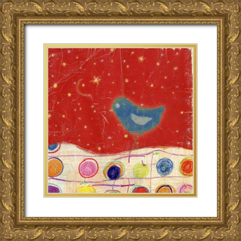 Feathers, Dots and Stripes VIII Gold Ornate Wood Framed Art Print with Double Matting by Blixt, Ingrid