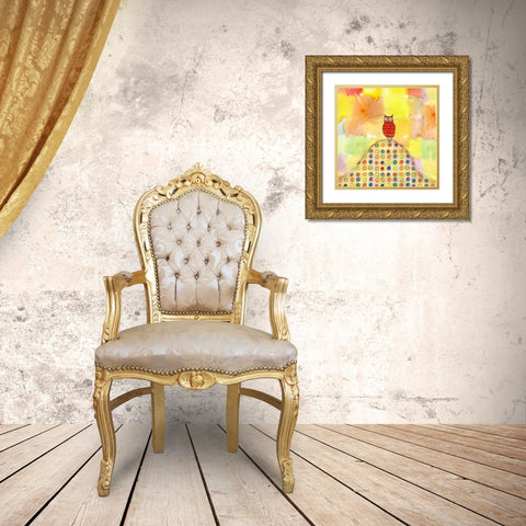 Feathers- Dots and Stripes XI Gold Ornate Wood Framed Art Print with Double Matting by Blixt, Ingrid