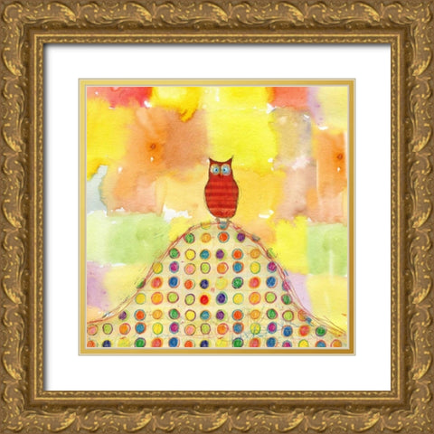 Feathers- Dots and Stripes XI Gold Ornate Wood Framed Art Print with Double Matting by Blixt, Ingrid