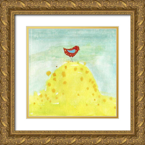 Feathers, Dots and Stripes XII Gold Ornate Wood Framed Art Print with Double Matting by Blixt, Ingrid