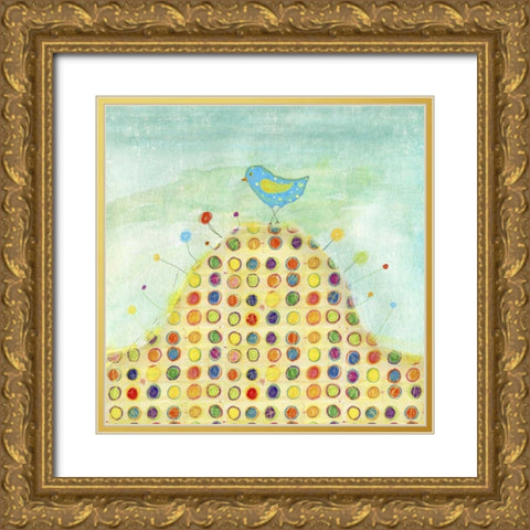 Feathers, Dots and Stripes XIII Gold Ornate Wood Framed Art Print with Double Matting by Blixt, Ingrid