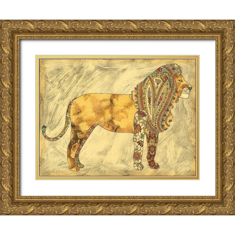 Royal Lion Gold Ornate Wood Framed Art Print with Double Matting by Zarris, Chariklia