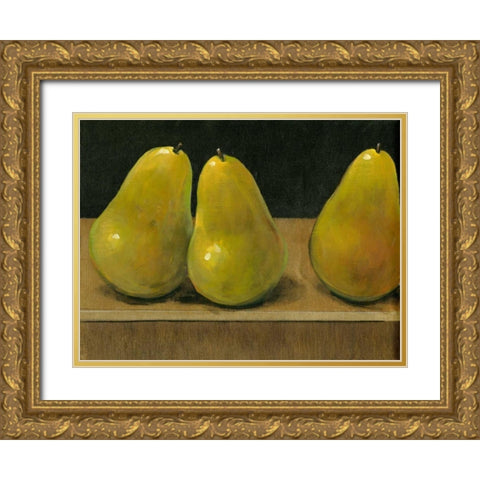 Pear Study Gold Ornate Wood Framed Art Print with Double Matting by OToole, Tim