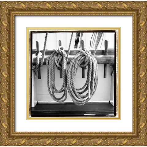 Secure I Gold Ornate Wood Framed Art Print with Double Matting by DeNardo, Laura