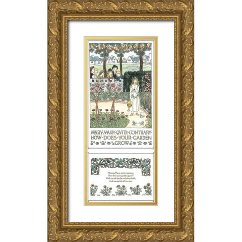 Mary, Mary Quite Contrary Gold Ornate Wood Framed Art Print with Double Matting by Bedford, Francis D.