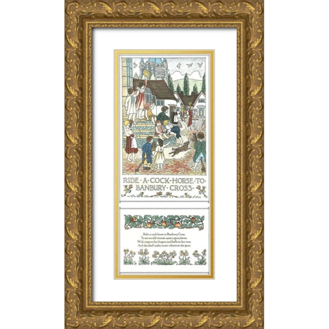 Ride a Cock Horse Gold Ornate Wood Framed Art Print with Double Matting by Bedford, Francis D.