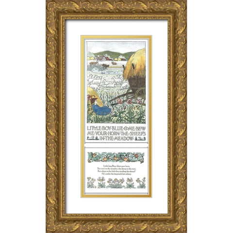 Little Boy Blue Gold Ornate Wood Framed Art Print with Double Matting by Bedford, Francis D.